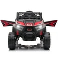 thumbnail image 1 of TOBBI 12V off-Road Kids Ride on UTV Truck Car W/ LED Lights, Music, Horn, Battery Powered, Red + Black, 1 of 8
