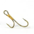 thumbnail image 4 of 20Pcs Double Fishing Hook High Carbon Steel Golden Barbed Hook Zander Fishhooks 1#, 4 of 9