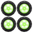 thumbnail image 4 of Juego de 4 Neumáticos de Goma Sailing 82 mm 5 Radios Verde para Coche Todoterreno Wltoys 144001 1/14 RC, 4 of 10
