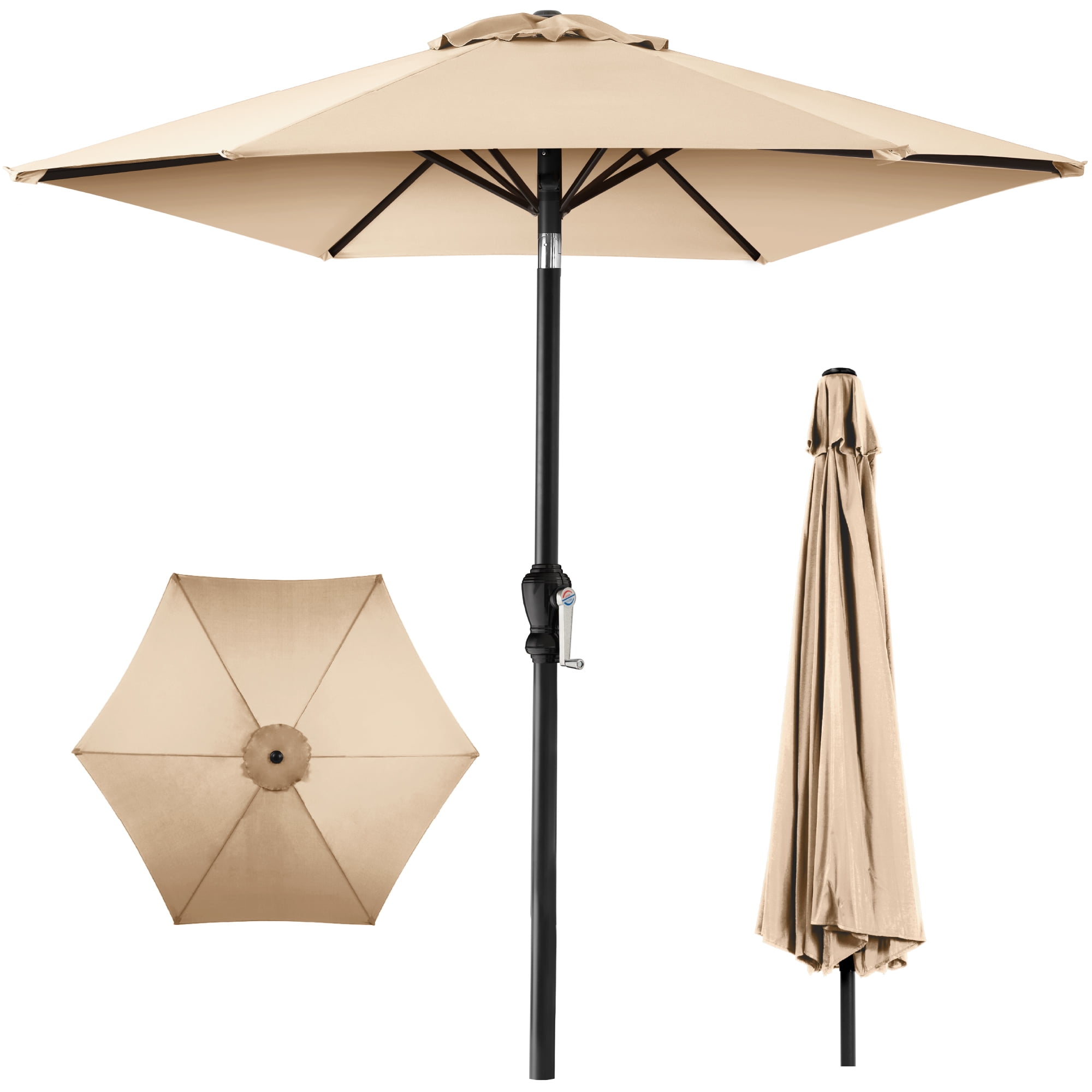 Steel Market Patio Umbrella 10ft, Crank, Tilt, 6 Ribs, UV Protection, Steel  Frame, Sky Blue - Walmart.com