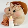 thumbnail image 2 of Juguete de hámster Squishy hecho a mano con silicona realista Taba, café, 2 of 7