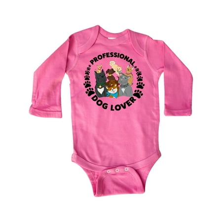 

Inktastic Professional Dog Lover with Cute Dog Family Gift Baby Boy or Baby Girl Long Sleeve Bodysuit