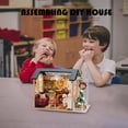 thumbnail image 1 of Casa de muñecas de madera para niños y niñas Juguetes de Tmvgtek bloques de construcción de modelo de cubierta de polvo musical hecho a mano, 1 of 5