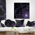 thumbnail image 4 of Designart Glowing Crystal Purple Fractal Flower - Floral Throw Pillow - 12x20, 4 of 5