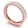 thumbnail image 2 of 1.44 ct Brilliant Round Cut Natural Swiss Blue Topaz 14k Rose Gold Eternity Band SZ 9.25, 2 of 6