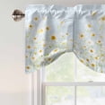 thumbnail image 4 of Tie Up Valance Curtain for Kitchen, Watercolors Small Chrysanthemums Flowers Rod Pocket Short Curtains Adjustable Tie-Up Shade Valances, Retro Plants Window Treatment for Bathroom Living Room Bedroom, 4 of 9