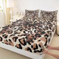 thumbnail image 3 of jejeloiu Cheetah Leopard Print Twin Sheet Sets,Brown Bowknot Bow Bedding For Men Women 3pcs, 3 of 7