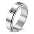 thumbnail image 1 of Anillo giratorio de acero de titanio, anillo giratorio clásico para aliviar la ansiedad, para hombres y mujeres, talla -9# ER, 1 of 4