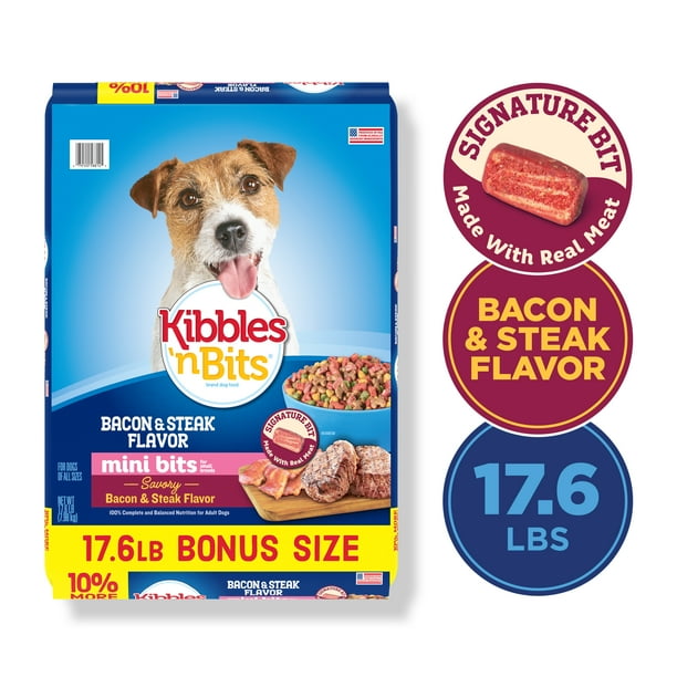 Kibbles ‘n Bits Mini Bits Bacon & Steak Flavor, Dry Small Breed Dog