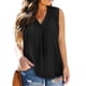 thumbnail image 1 of Camisetas sin mangas Eytino para mujer, talla grande, cuello en V, sin mangas, chifón, 1 of 7