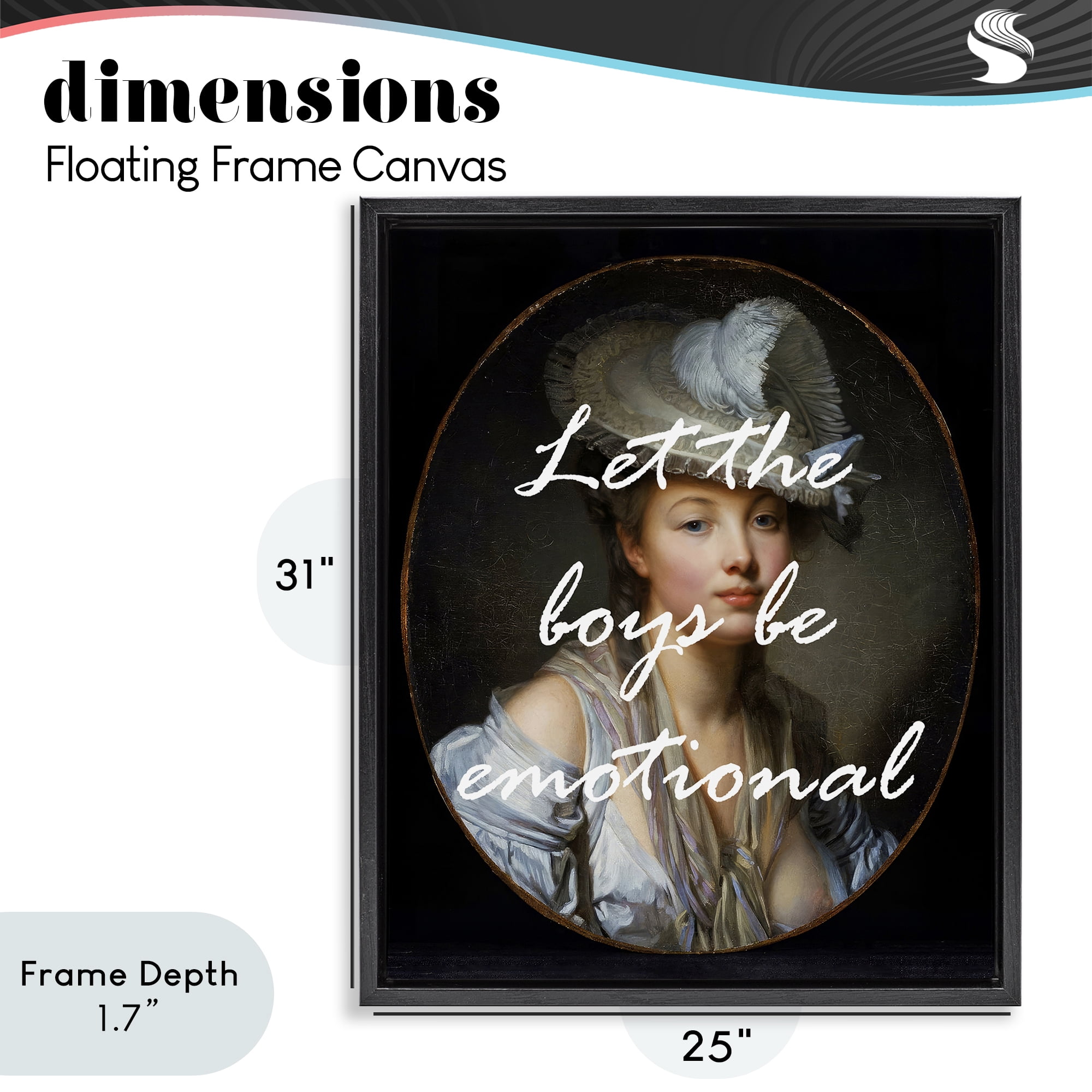 Stupell Industries Let The Boys Be Emotional Black Framed Floater Canvas Wall Art, design by Tina LeCour