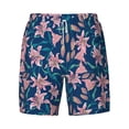 thumbnail image 4 of Lsque Mens Swim Trunks Lilies Flowers Pattern - Bathing Suit Compression Liner - Beach Swim Shorts Swimwear - (S-3XL) - Stretch Quick Dry -3X-Large, 4 of 9