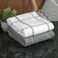 thumbnail image 6 of T-fal Solid & Checked Parquet Kitchen Towels, 2-Pack, Gray, 6 of 7