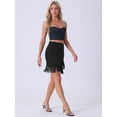 thumbnail image 4 of DARING DIVA Faux Suede Skirt for Women's Vintage High Waist Stretch Bodycon L Black, 4 of 6