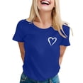 thumbnail image 4 of Women T Shirts Short Sleeve Crew Neck Basic Tees Blue Spring Tops Dressy Tops for Women, 4 of 4