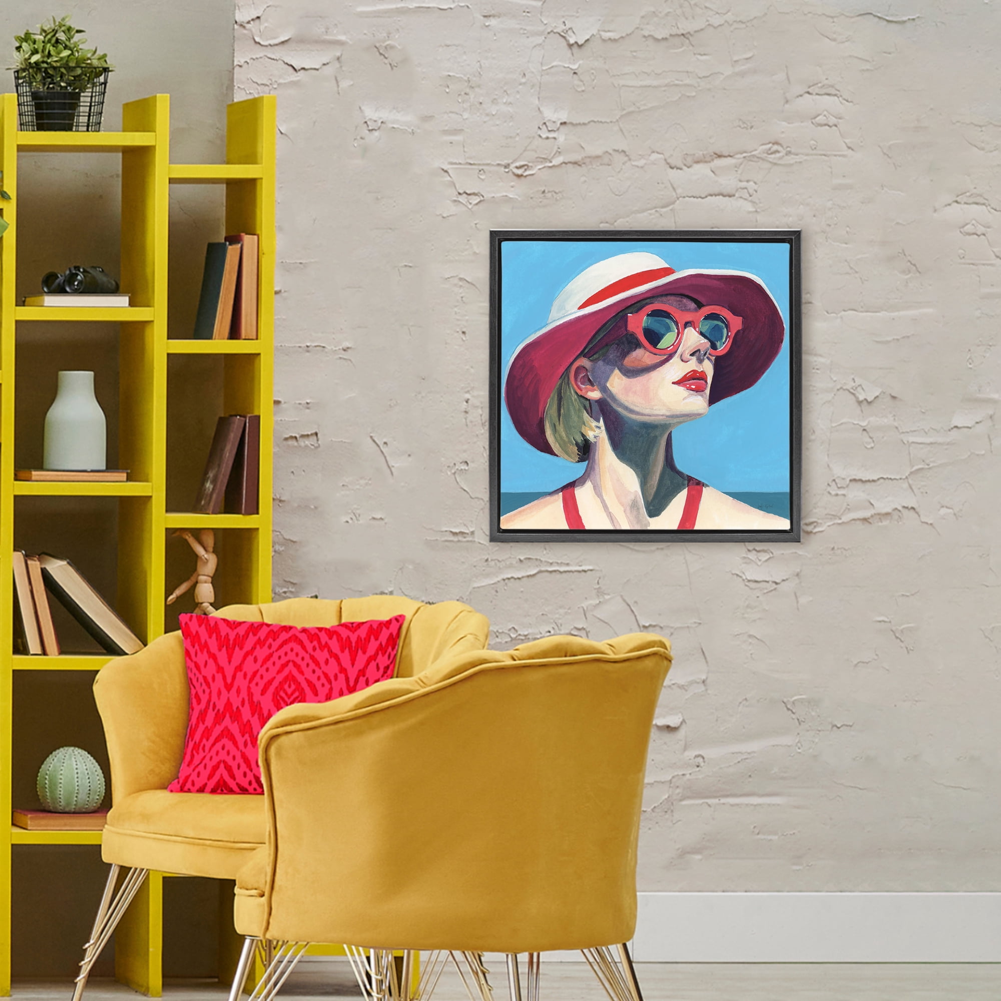 Stupell Industries Vacation In Style Black Framed Floater Canvas Wall Art, design by Kate Jarvik Birch
