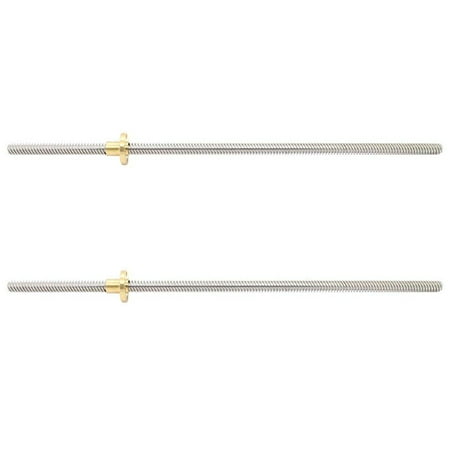 

2Pcs 400mm 8mm T8 Threaded Rod Lead Screw with T8 Nut for 3D Printer Machine Z Axis (400mm)