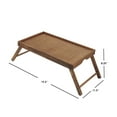 thumbnail image 5 of Home Basics Multi-Purpose Wooden Bed Tray With Carved Handles and Folding Legs, Pine (2 Pack), 5 of 7