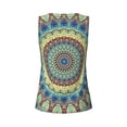 thumbnail image 5 of Fotbe Round Mandala1 Womens Loose Fit Casual Flowy Slim-Fit Tank Tops Athletic Round Neck Trendy Sleeveless Summer Tops for Gym and Yoga-X-Large, 5 of 9