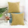 thumbnail image 5 of Unique Bargains 2-Pack 3D Corduroy Decorative Throw Pillow Covers Yellow 26" x 26", 5 of 8