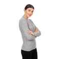 thumbnail image 6 of SAOL Irish Aran Fisherman Tunic Fitted Sweater Wool Blend Women's Crew Neck Cable Knit Pullover, 6 of 8