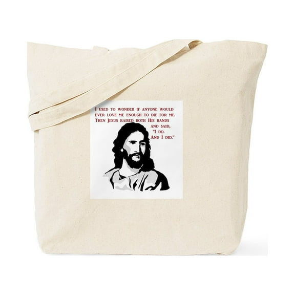CafePress - JESUS LOVE I Do And I Did Tote Bag - Unisex Canvas Tote Bag, Beige, 1-Piece