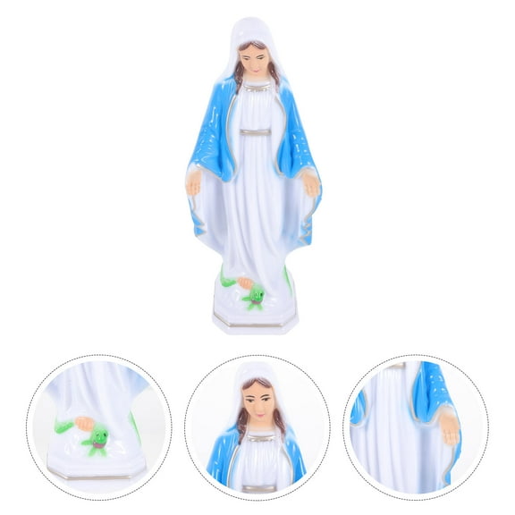 WHAMVOX Virgin Mary Statue Plastic Craft Figurine for Decoration Beautiful Desktop Adornment 3.5 Inch