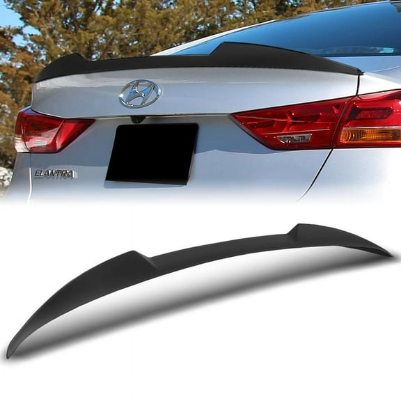 W-Power For 2017-2018 Hyundai Elantra Unpainted Black Trunk Spoiler Wing V-Style