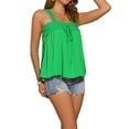 thumbnail image 4 of INSPIRE CHIC Casual Sleeveless Top for Women's Square Neck Panel Lace Ruffles Tank Tops XS Green, 4 of 6