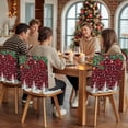 thumbnail image 5 of Christmas Tree Chair Covers Set of 8 Snowman Winter Snowflakes Red Black Plaid Chair Back Covers Stretch Removable Washable Slipcovers Protector for Dining Room Kitchen Party Decor, 5 of 5