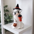 thumbnail image 2 of Halloween Ghost Figurine, Nerd Ghost with Hot Drink, Funny Ghost Statue Halloween Decor for Gift, Cute Spooky Tabletop Ornament for Home, Mantle, Desk & Party Decoration, 2 of 7