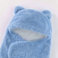 thumbnail image 6 of Toddler Kids Girls Boys Snowsuit Bear Ear Hooded Rompers Long Sleeve Swaddle Blanket Swaddling Wrap Baby Soft Sleep Sack Bag Jumpsuit Cute Outfits 0-3 Months, 6 of 6