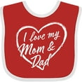 thumbnail image 3 of Inktastic I Love My Mom and Dad in White Chalk Heart Boys or Girls Baby Bib, 3 of 4