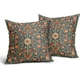 thumbnail image 5 of Vintage Floral Pillow Covers 18X18 Inch Set of 2 Burnt Orange Flowers Botanical Decorative Square Pillow Cases Navy Blue Art Cushion Case Farmhouse Home Decor for Sofa Couch Bedroom Outdoor, 5 of 6
