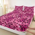 thumbnail image 5 of Homewish Pink Leopard Print Bed Sheets for Girls, Animal Themed Full Size Sheets, 4-Piece (1 Flat Sheet, 1 Fitted Sheet and 2 Pillowcases), 5 of 6