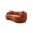 thumbnail image 2 of 3 Seat Upholstered Curved Sofa, Mid Century Modern Cloud Couch Boucle Sofa, Fabric Couch for Living Room, Bedroom, Office, Orange, 2 of 8