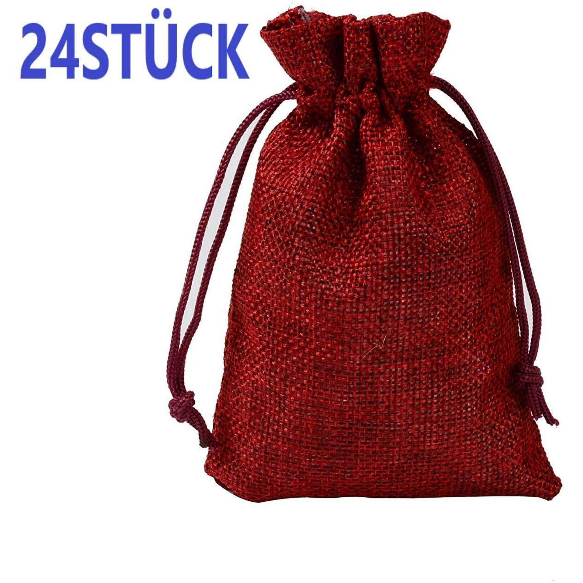 Rundi67 24 Bags For Filling 13 X 18 Cm Bag With Drawstring Natural Gift Bag Linen Jewelery Bag For Christ