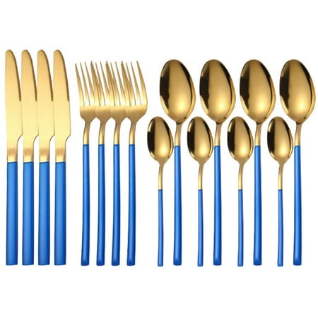 

Famure Silverware Set Rainbow Stainless Steel Cutlery Set Tableware Cutlery Set Serve Fork and Spoon Set for Home Restaurant Dishwasher Safe