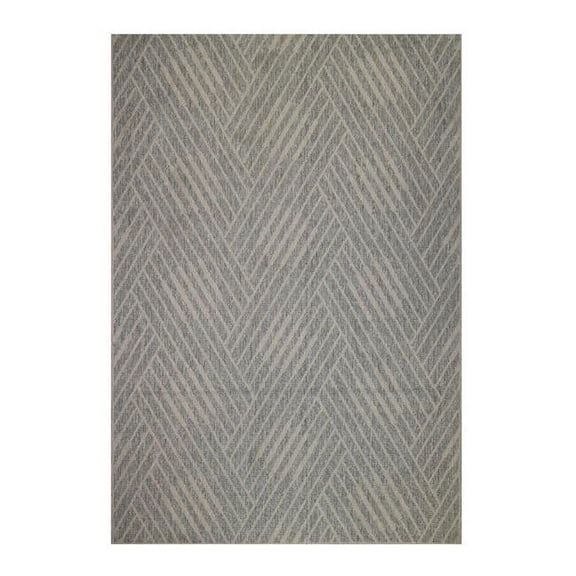 HomeRoots 531637 5 x 8 ft. Grey Geometric Stain Resistant Indoor & Outdoor Rectangle Area Rug