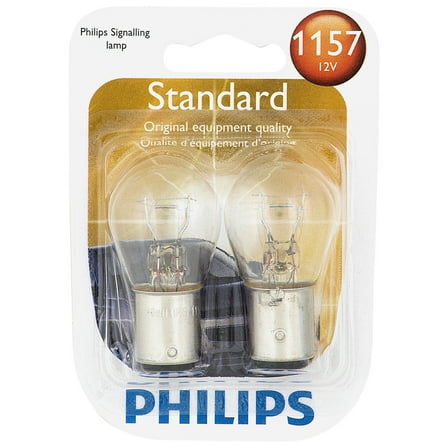 Philips Standard Miniature 1157, Clear, Twist Type, Always Change In Pairs!
