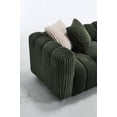 thumbnail image 4 of Modern Corduroy Three-Seater Sofa 114" with Sturdy Wooden Frame and Comfortable Whit Ottoman, 4 of 7