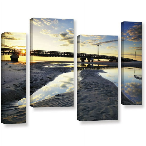 ArtWall Steve Ainsworth "Hatteras Pools and Bridge" 4-Piece Gallery-Wrapped Canvas Staggered Set