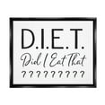 thumbnail image 2 of Stupell Industries Witty Diet Food Phrase Casual Typography Sign Graphic Art Metallic Gold Floating Framed Canvas Print Wall Art, Design by Lettered and Lined, 2 of 5