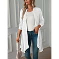 thumbnail image 5 of Deago Women's Draped Front Open Cardigan Casual Long Sleeve Lightweight Cardigan Sweaters Duster (White, M), 5 of 7