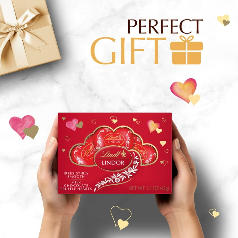 Lindt LINDOR Valentine's Day Milk Chocolate Candy Truffles Heart