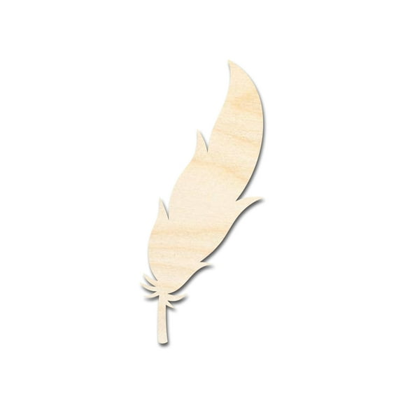 Unfinished Wood Feather Shape 4" / 1/8"