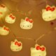 thumbnail image 4 of Cadena de luces LED de Hello Kitty con forma de corazón para niña, luz ambiental para habitación, cortina decorativa, linda luz de noche con forma de garra de gato, 4 of 5