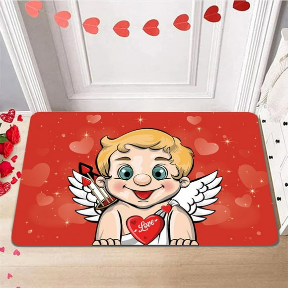 Dvkptbk Valentine's Day Decorative Floor Mats Diatom Mud Bathroom Water Absorbing Drying Foot Mats
