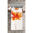 thumbnail image 3 of Ambesonne Nature Quilted Bedspread Set 2 Pcs, Romantic Poppy, Twin Size, White Orange, 3 of 3