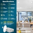thumbnail image 7 of Sunperian 12-Pack 3 inch Ultra-Thin LED Recessed Light J-Box 5 Color Options 8W 540 Lumens Dimmable Wet Rated ETL Listed, 7 of 7
